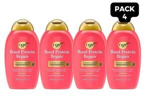 OGX Bond Protein Repair Conditioner, Damaged Hair Repair, 13 fl oz, 4 Pack